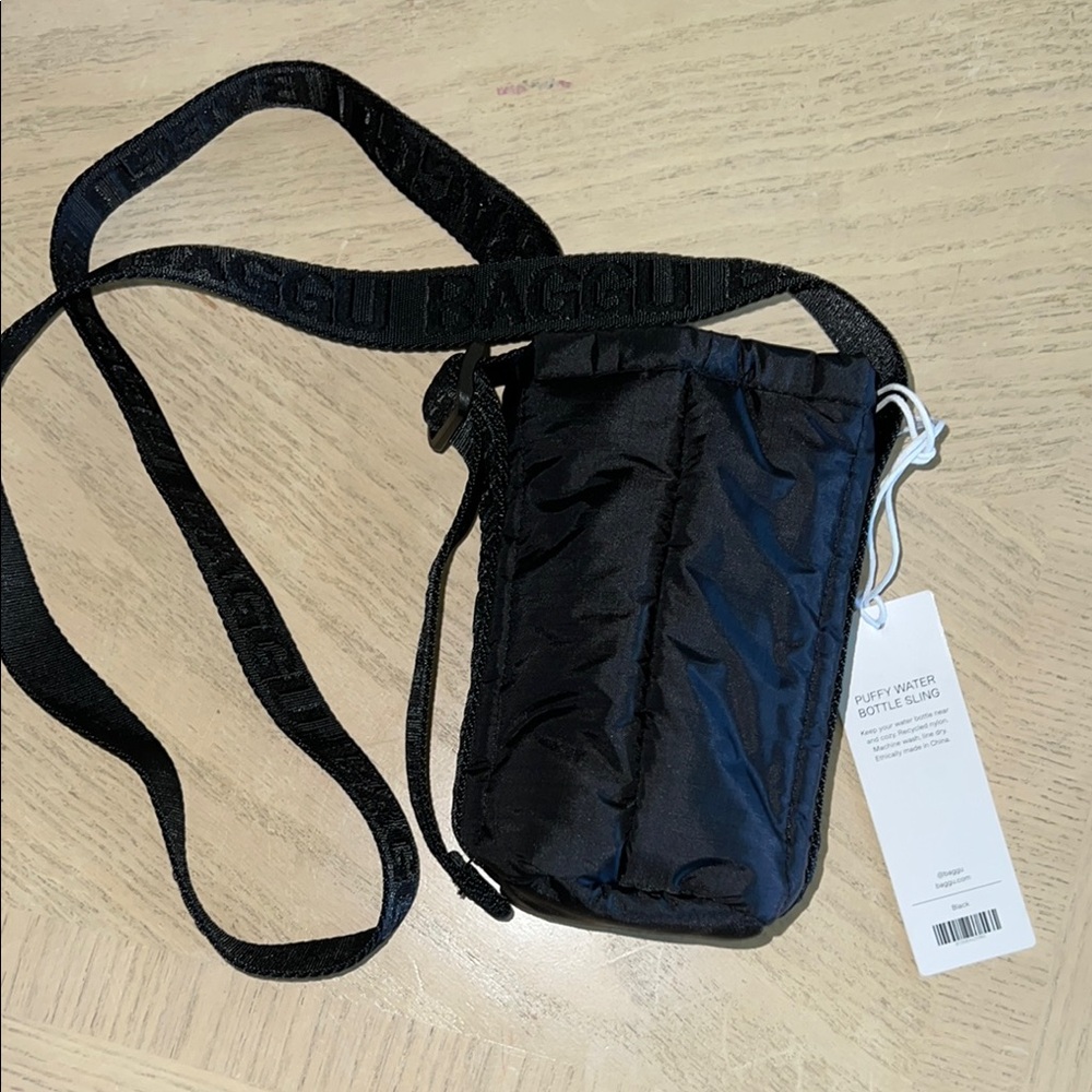 Baggu Black Puffy Water Bottle Bag